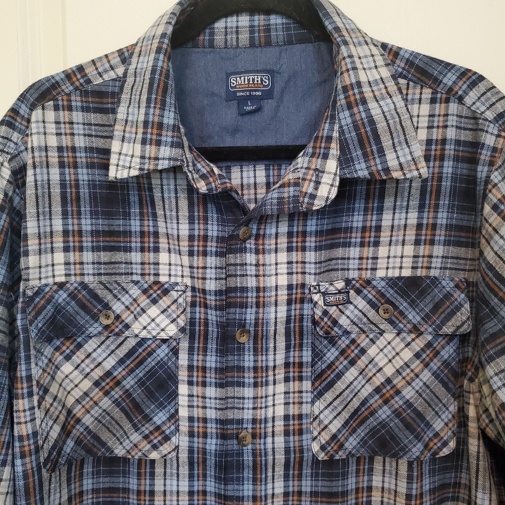 Smith's Warm Blue Plaid Flannel